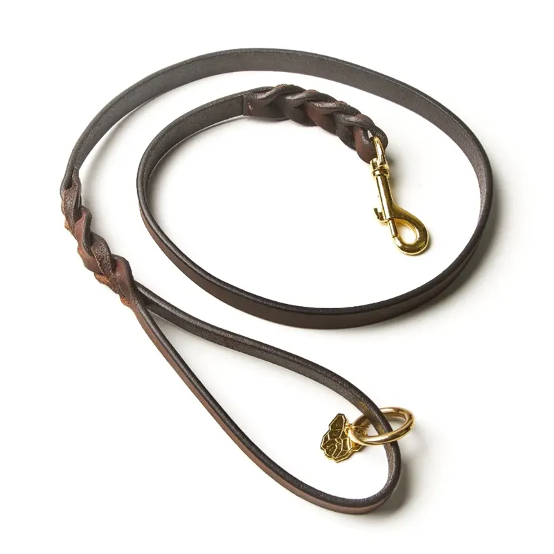 Shires Digby and Fox Braided Dog Lead - Brown